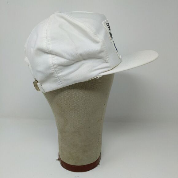 VINTAGE General Motors Hat White Strap Back Cap Trucker Patch Logo UAW GM 80s - Picture 6 of 11